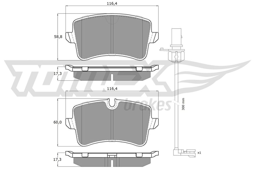 Bremsbelagsatz, Scheibenbremse Hinterachse TOMEX Brakes TX 16-81 von TOMEX Brakes