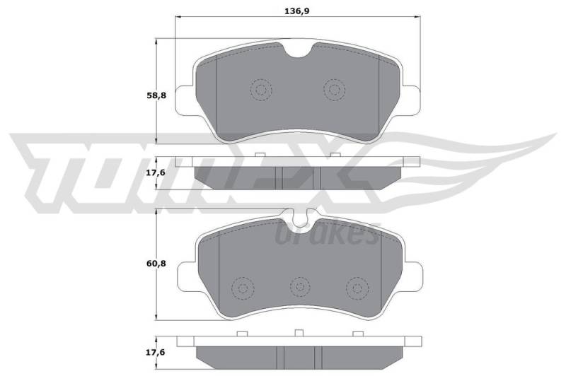 Bremsbelagsatz, Scheibenbremse Hinterachse TOMEX Brakes TX 16-96 von TOMEX Brakes