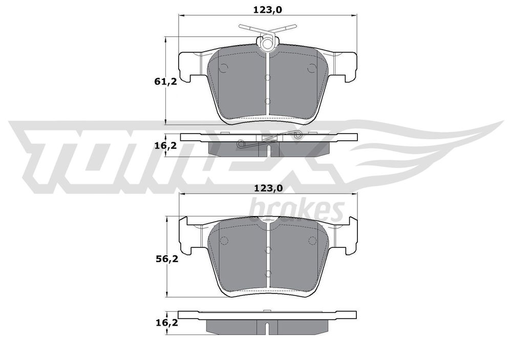 Bremsbelagsatz, Scheibenbremse Hinterachse TOMEX Brakes TX 17-05 von TOMEX Brakes