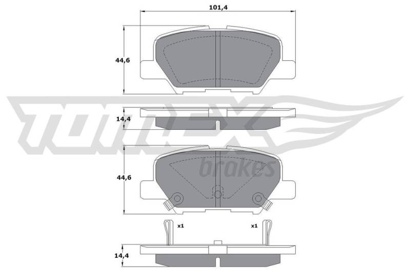 Bremsbelagsatz, Scheibenbremse Hinterachse TOMEX Brakes TX 17-30 von TOMEX Brakes