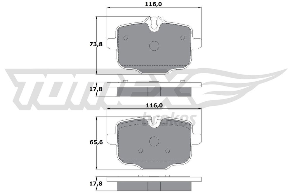 Bremsbelagsatz, Scheibenbremse Hinterachse TOMEX Brakes TX 17-36 von TOMEX Brakes