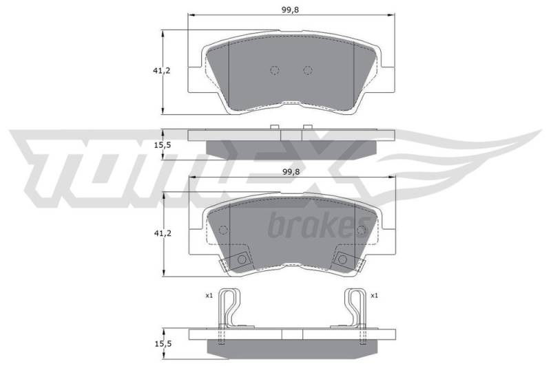 Bremsbelagsatz, Scheibenbremse Hinterachse TOMEX Brakes TX 17-48 von TOMEX Brakes