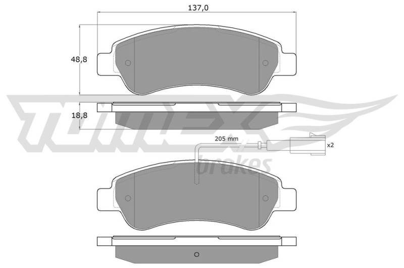 Bremsbelagsatz, Scheibenbremse Hinterachse TOMEX Brakes TX 18-10 von TOMEX Brakes