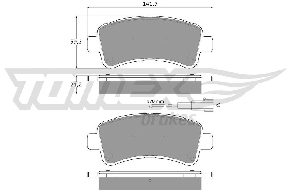 Bremsbelagsatz, Scheibenbremse Hinterachse TOMEX Brakes TX 18-11 von TOMEX Brakes