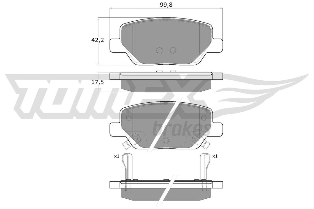 Bremsbelagsatz, Scheibenbremse Hinterachse TOMEX Brakes TX 18-20 von TOMEX Brakes