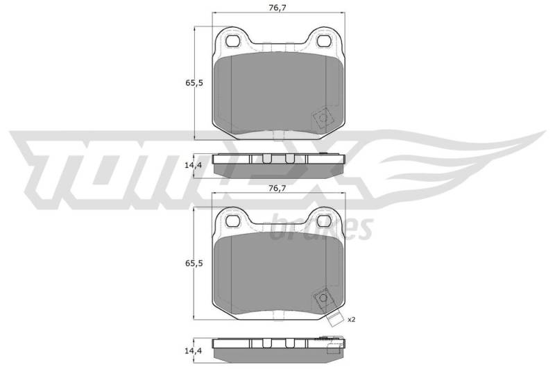 Bremsbelagsatz, Scheibenbremse Hinterachse TOMEX Brakes TX 18-72 von TOMEX Brakes