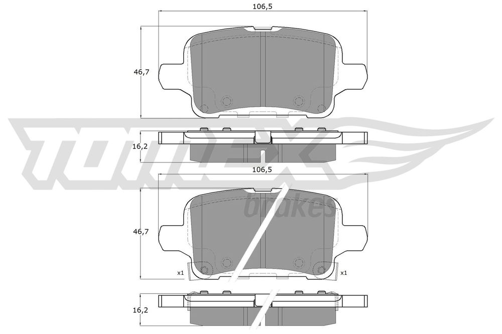 Bremsbelagsatz, Scheibenbremse Hinterachse TOMEX Brakes TX 19-11 von TOMEX Brakes