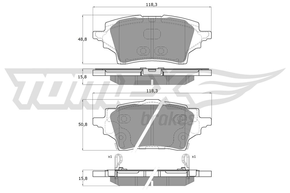 Bremsbelagsatz, Scheibenbremse Hinterachse TOMEX Brakes TX 19-83 von TOMEX Brakes