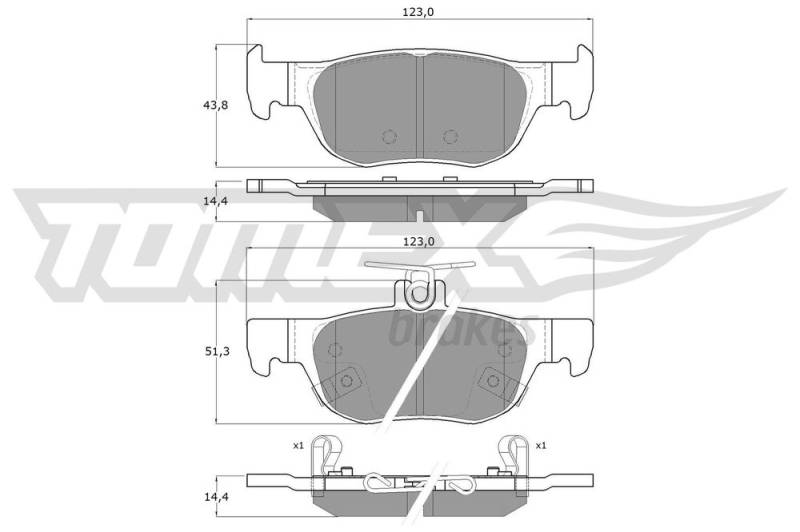 Bremsbelagsatz, Scheibenbremse Hinterachse TOMEX Brakes TX 19-89 von TOMEX Brakes