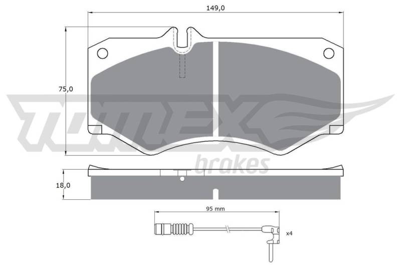 Bremsbelagsatz, Scheibenbremse Vorderachse TOMEX Brakes TX 10-202 von TOMEX Brakes