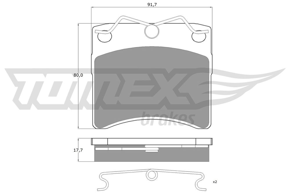 Bremsbelagsatz, Scheibenbremse Vorderachse TOMEX Brakes TX 10-64 von TOMEX Brakes