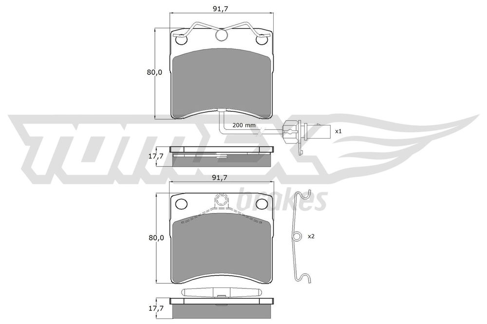 Bremsbelagsatz, Scheibenbremse Vorderachse TOMEX Brakes TX 10-641 von TOMEX Brakes