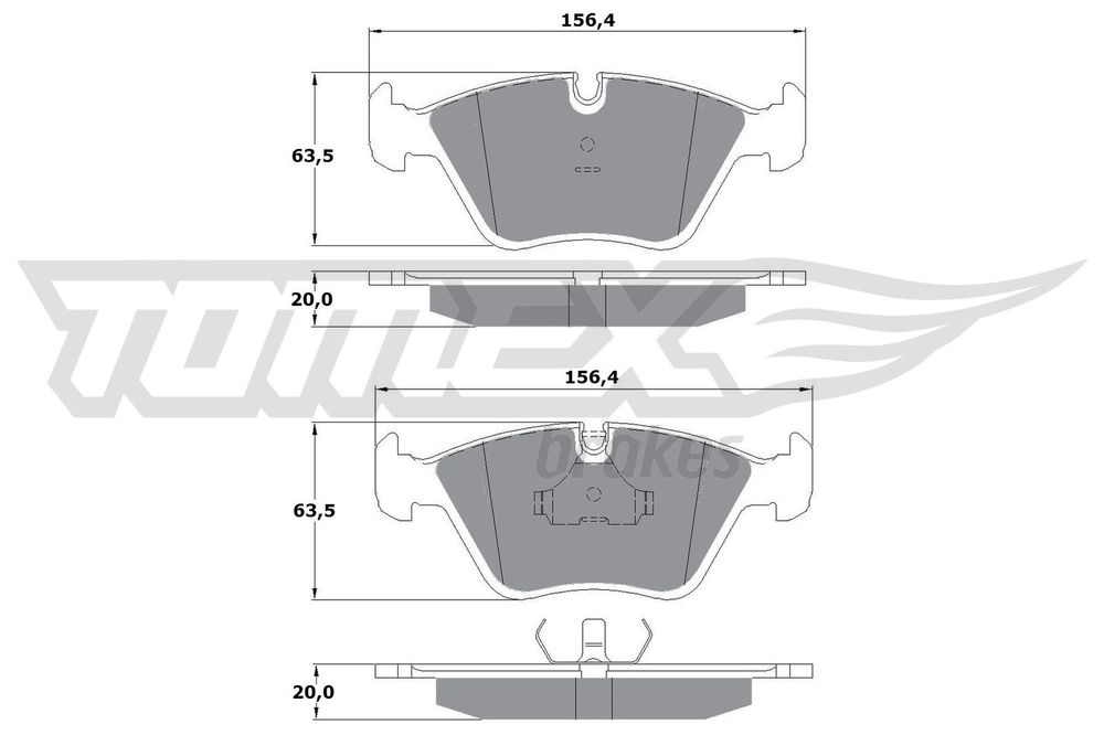 Bremsbelagsatz, Scheibenbremse Vorderachse TOMEX Brakes TX 10-69 von TOMEX Brakes