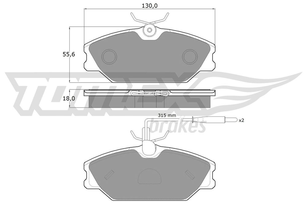 Bremsbelagsatz, Scheibenbremse Vorderachse TOMEX Brakes TX 10-76 von TOMEX Brakes