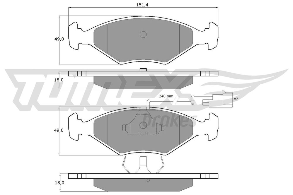 Bremsbelagsatz, Scheibenbremse Vorderachse TOMEX Brakes TX 10-791 von TOMEX Brakes