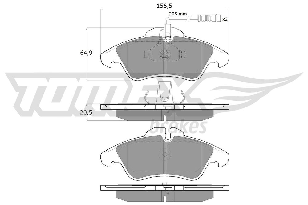 Bremsbelagsatz, Scheibenbremse Vorderachse TOMEX Brakes TX 10-931 von TOMEX Brakes