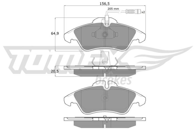 Bremsbelagsatz, Scheibenbremse Vorderachse TOMEX Brakes TX 10-931 von TOMEX Brakes