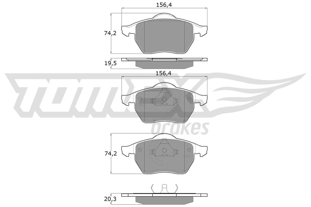 Bremsbelagsatz, Scheibenbremse Vorderachse TOMEX Brakes TX 10-94 von TOMEX Brakes