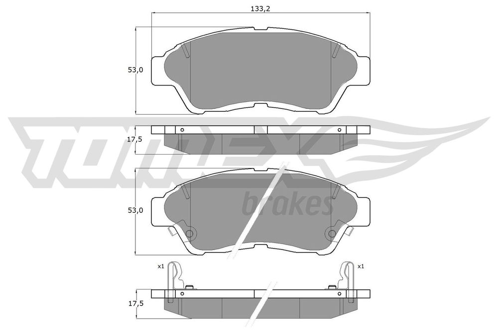 Bremsbelagsatz, Scheibenbremse Vorderachse TOMEX Brakes TX 10-96 von TOMEX Brakes