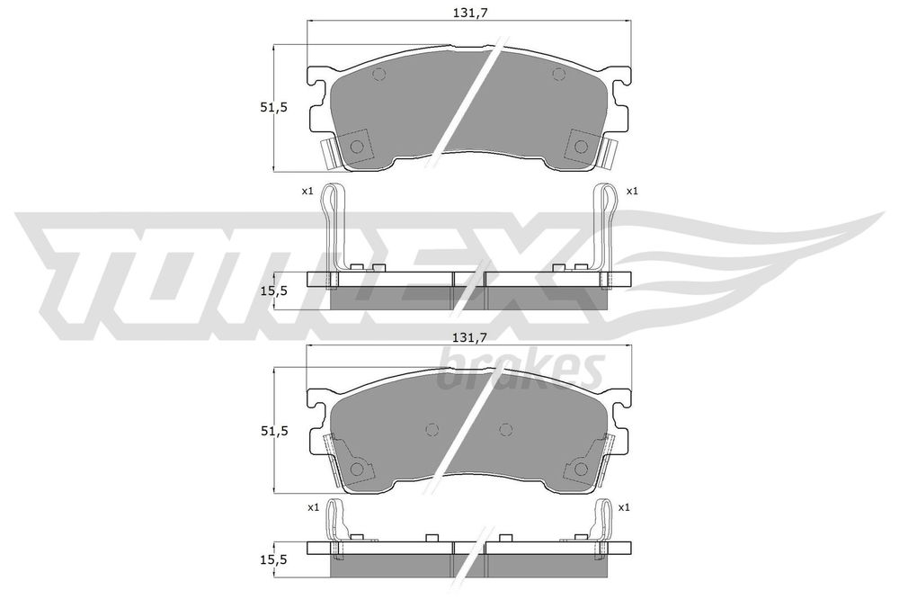 Bremsbelagsatz, Scheibenbremse Vorderachse TOMEX Brakes TX 11-02 von TOMEX Brakes