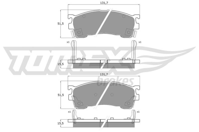 Bremsbelagsatz, Scheibenbremse Vorderachse TOMEX Brakes TX 11-02 von TOMEX Brakes