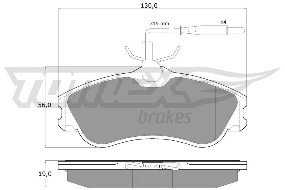 Bremsbelagsatz, Scheibenbremse Vorderachse TOMEX Brakes TX 11-12 von TOMEX Brakes