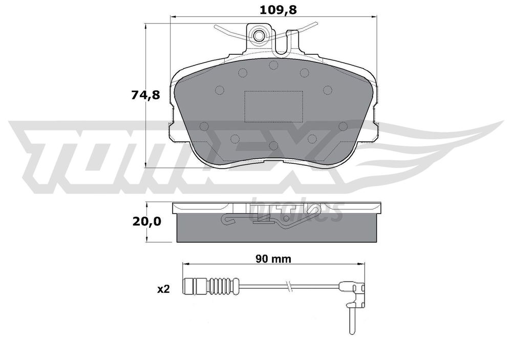 Bremsbelagsatz, Scheibenbremse Vorderachse TOMEX Brakes TX 11-461 von TOMEX Brakes