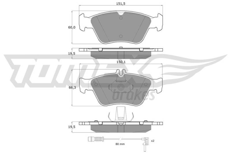 Bremsbelagsatz, Scheibenbremse Vorderachse TOMEX Brakes TX 11-471 von TOMEX Brakes