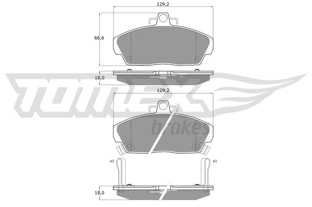 Bremsbelagsatz, Scheibenbremse Vorderachse TOMEX Brakes TX 11-51 von TOMEX Brakes