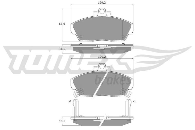 Bremsbelagsatz, Scheibenbremse Vorderachse TOMEX Brakes TX 11-51 von TOMEX Brakes