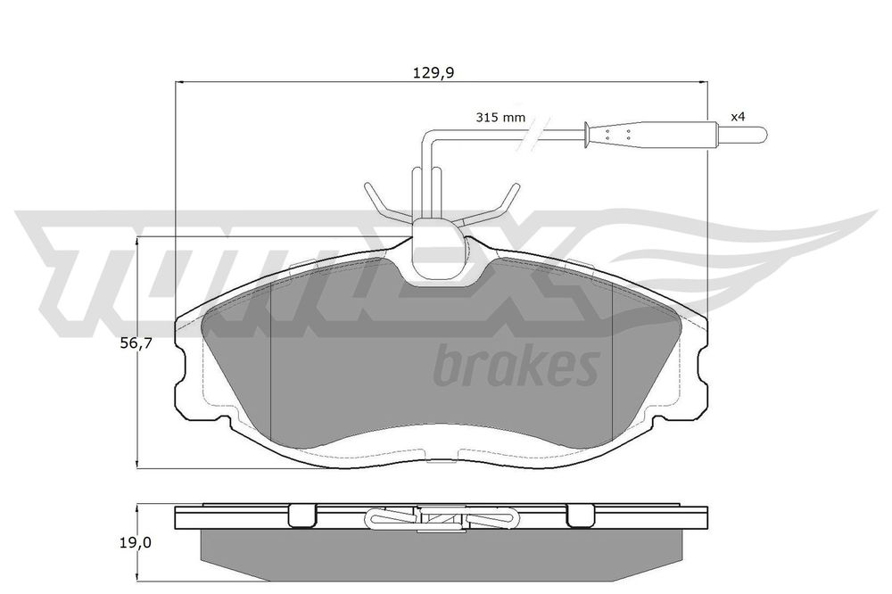 Bremsbelagsatz, Scheibenbremse Vorderachse TOMEX Brakes TX 11-62 von TOMEX Brakes