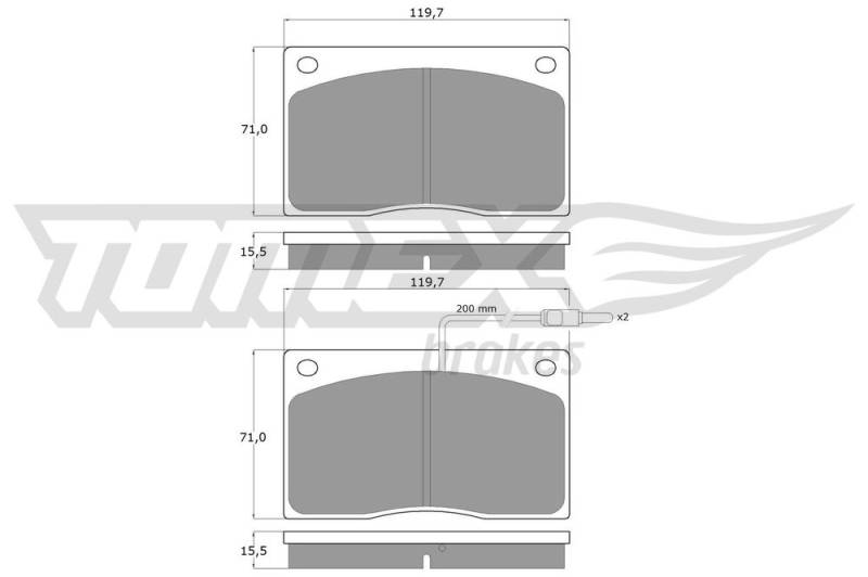 Bremsbelagsatz, Scheibenbremse Vorderachse TOMEX Brakes TX 11-74 von TOMEX Brakes