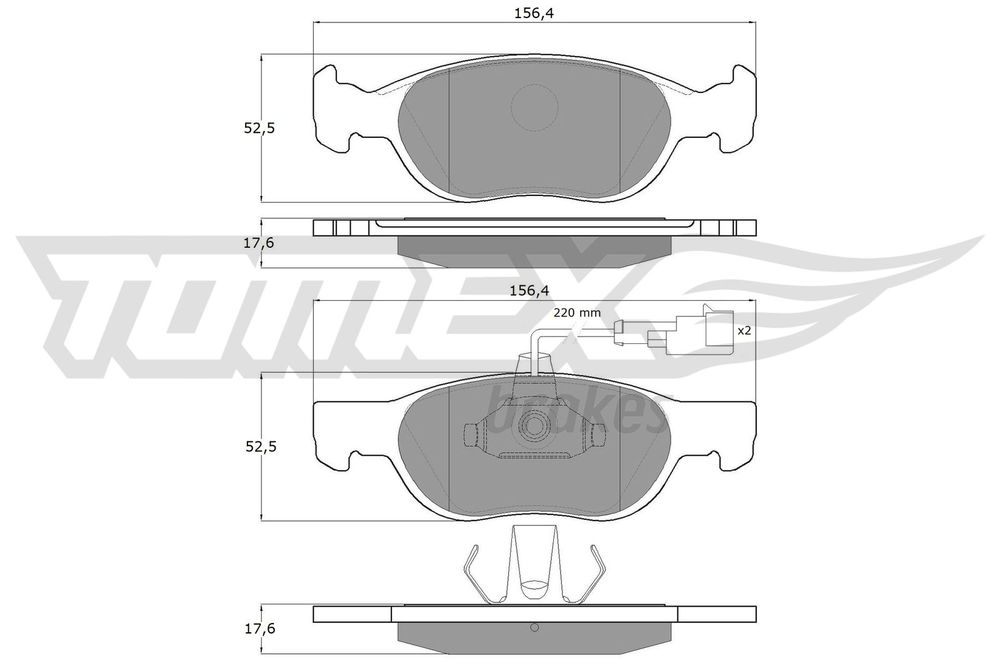 Bremsbelagsatz, Scheibenbremse Vorderachse TOMEX Brakes TX 11-87 von TOMEX Brakes