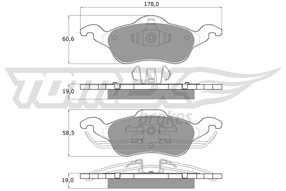 Bremsbelagsatz, Scheibenbremse Vorderachse TOMEX Brakes TX 12-17 von TOMEX Brakes