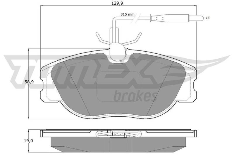 Bremsbelagsatz, Scheibenbremse Vorderachse TOMEX Brakes TX 12-442 von TOMEX Brakes