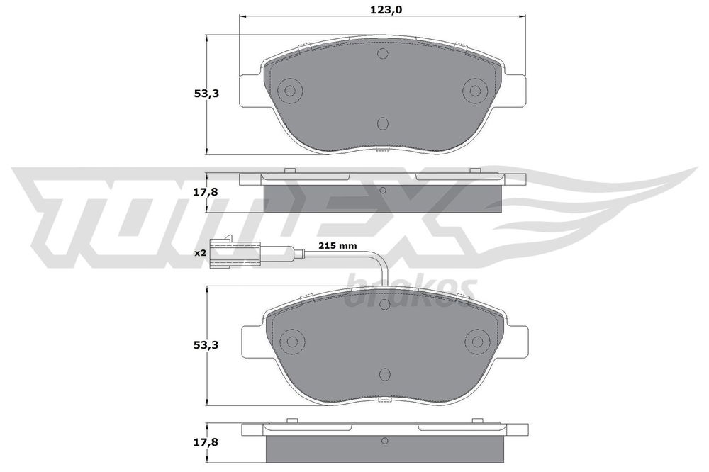 Bremsbelagsatz, Scheibenbremse Vorderachse TOMEX Brakes TX 12-482 von TOMEX Brakes