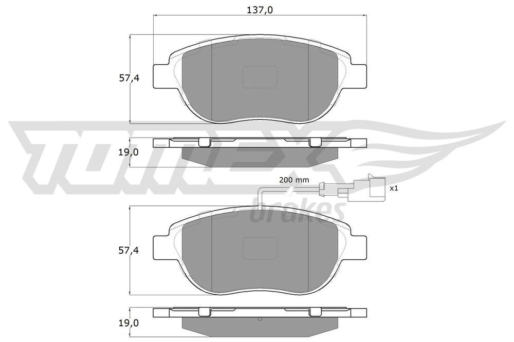 Bremsbelagsatz, Scheibenbremse Vorderachse TOMEX Brakes TX 12-49 von TOMEX Brakes