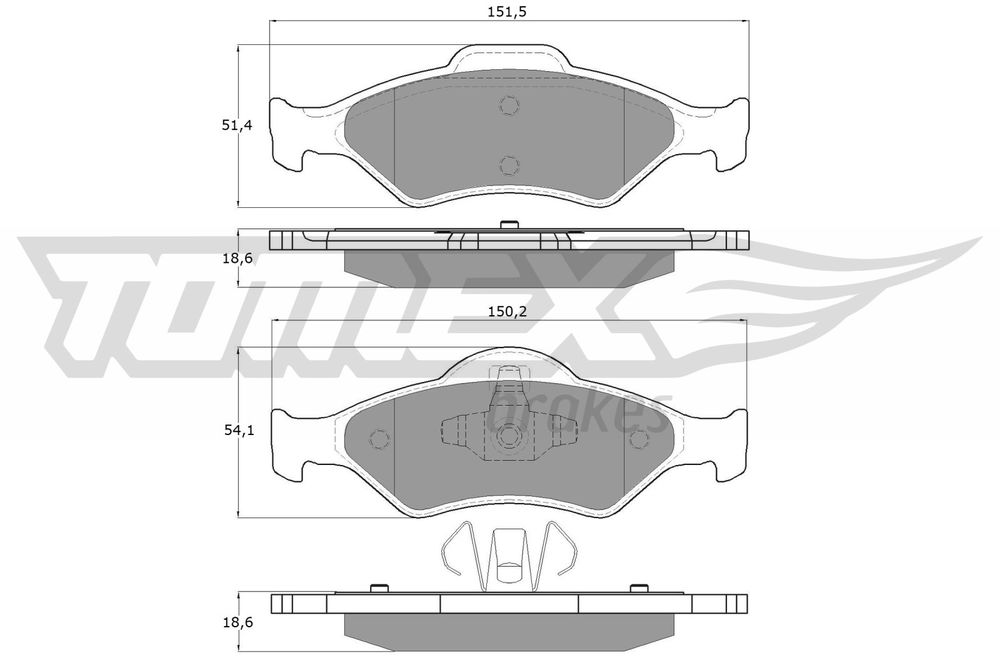 Bremsbelagsatz, Scheibenbremse Vorderachse TOMEX Brakes TX 12-53 von TOMEX Brakes