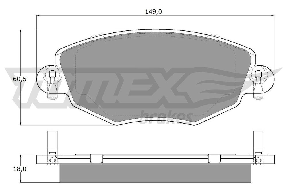 Bremsbelagsatz, Scheibenbremse Vorderachse TOMEX Brakes TX 12-58 von TOMEX Brakes