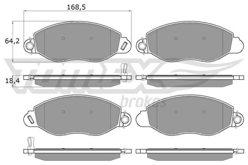 Bremsbelagsatz, Scheibenbremse Vorderachse TOMEX Brakes TX 12-61 von TOMEX Brakes