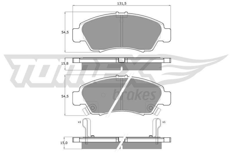 Bremsbelagsatz, Scheibenbremse Vorderachse TOMEX Brakes TX 12-65 von TOMEX Brakes