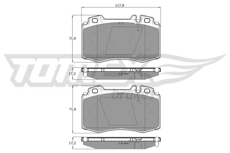 Bremsbelagsatz, Scheibenbremse Vorderachse TOMEX Brakes TX 12-81 von TOMEX Brakes