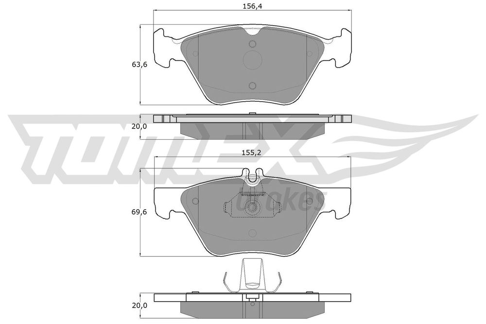 Bremsbelagsatz, Scheibenbremse Vorderachse TOMEX Brakes TX 12-82 von TOMEX Brakes