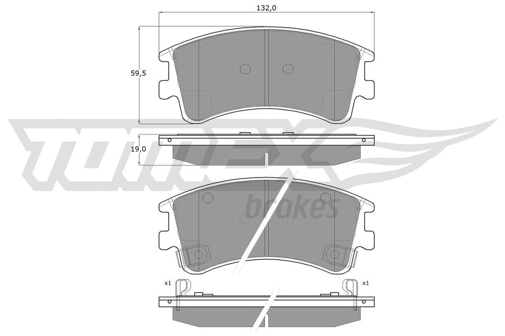 Bremsbelagsatz, Scheibenbremse Vorderachse TOMEX Brakes TX 13-03 von TOMEX Brakes