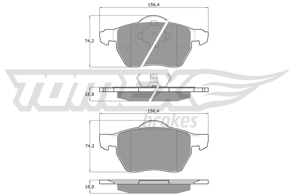 Bremsbelagsatz, Scheibenbremse Vorderachse TOMEX Brakes TX 13-131 von TOMEX Brakes