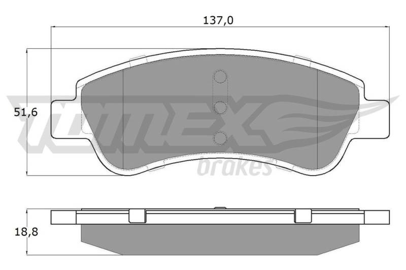 Bremsbelagsatz, Scheibenbremse Vorderachse TOMEX Brakes TX 13-27 von TOMEX Brakes