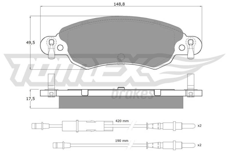 Bremsbelagsatz, Scheibenbremse Vorderachse TOMEX Brakes TX 13-30 von TOMEX Brakes