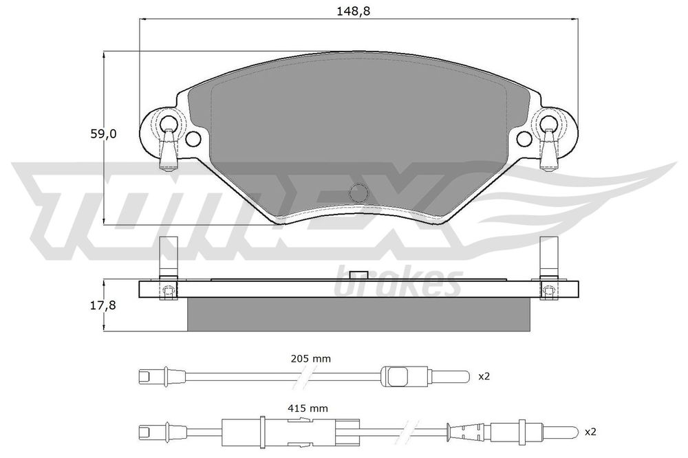 Bremsbelagsatz, Scheibenbremse Vorderachse TOMEX Brakes TX 13-31 von TOMEX Brakes