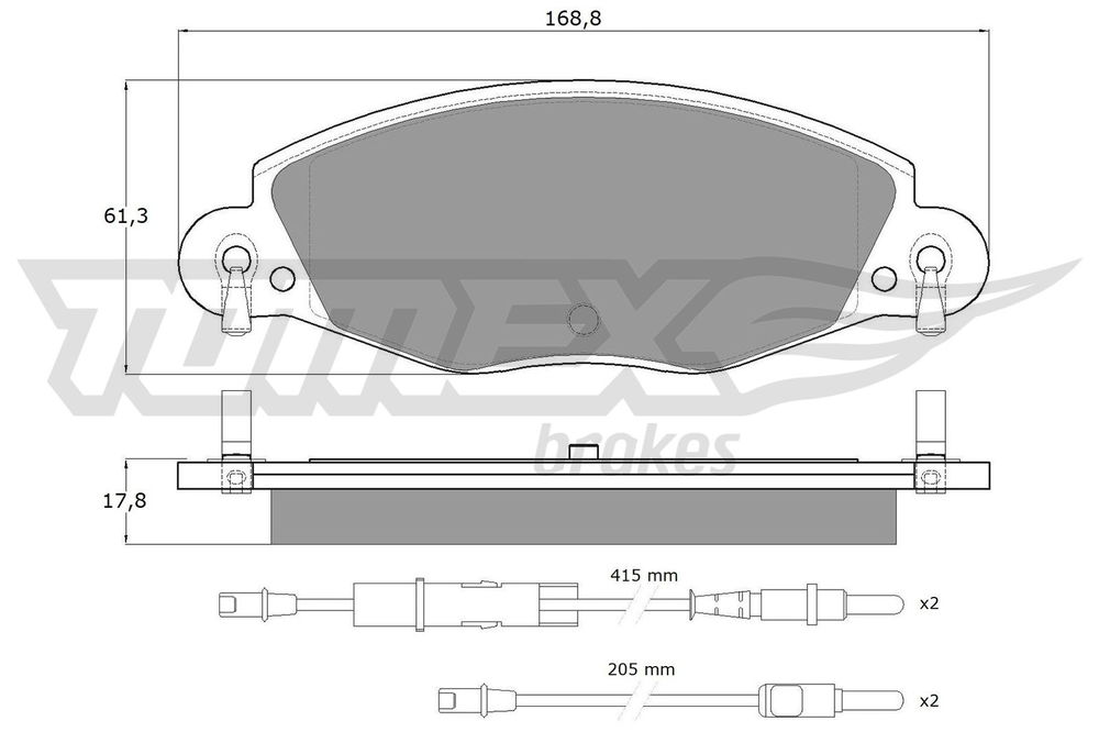 Bremsbelagsatz, Scheibenbremse Vorderachse TOMEX Brakes TX 13-32 von TOMEX Brakes