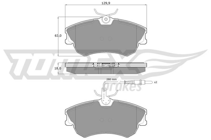 Bremsbelagsatz, Scheibenbremse Vorderachse TOMEX Brakes TX 13-47 von TOMEX Brakes